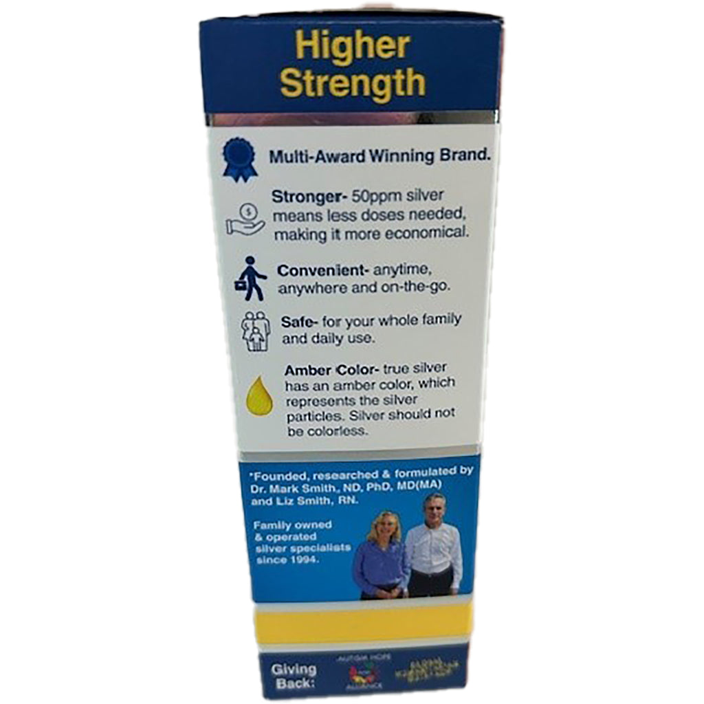 NPS007 | narrow product box side panel listing Higher Strength, benefits, amber color note and founders photo - Thumbnail