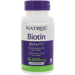 NA503 | Natrol Biotin Beauty bottle, 10,000 mcg maximum strength, 100 tablets