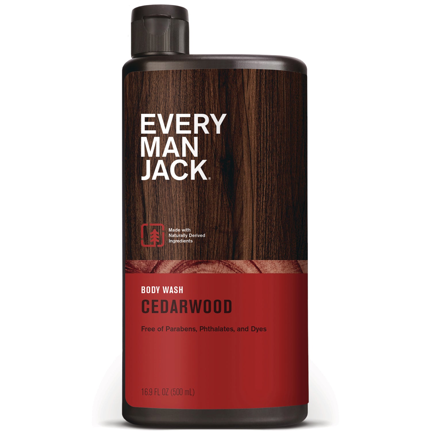 EMJ005 | Every Man Jack cedarwood body wash bottle front label showing brand and product name