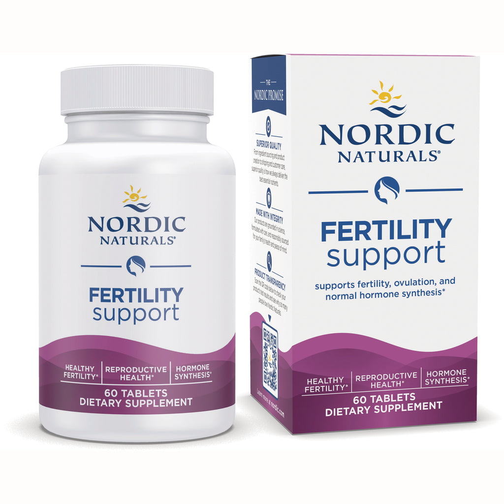 NRN136 | Nordic Naturals Fertility Support bottle and box, 60 tablets dietary supplement label - Thumbnail