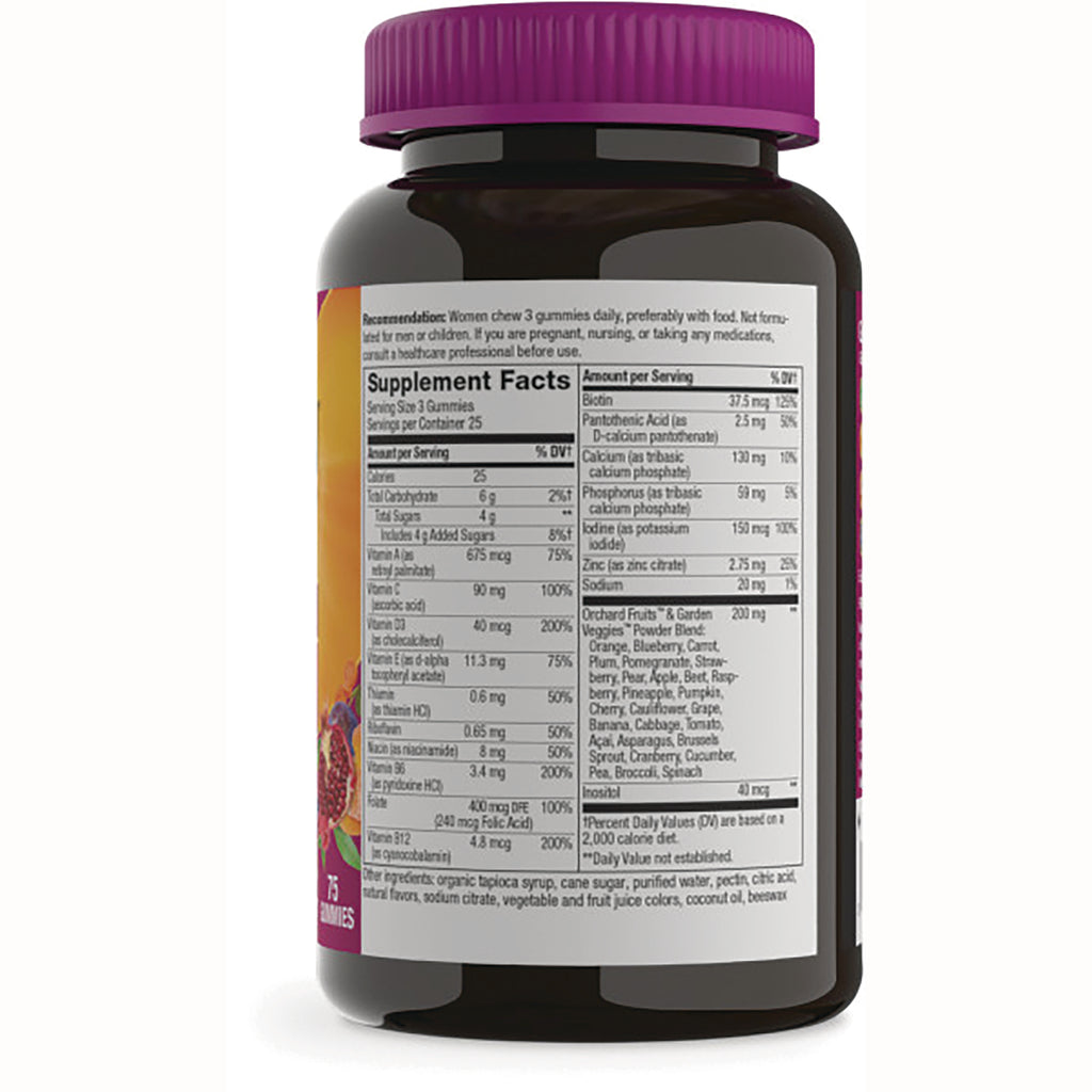 NW855 | Back label showing Supplement Facts, nutrition panel and ingredients on a gummy supplement bottle - Thumbnail
