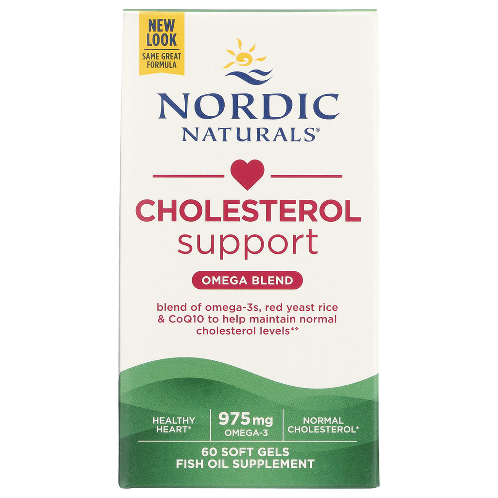 NRN025 | Nordic Naturals Cholesterol Support Omega Blend front packaging, 60 soft gels, 975 mg omega-3 - Thumbnail