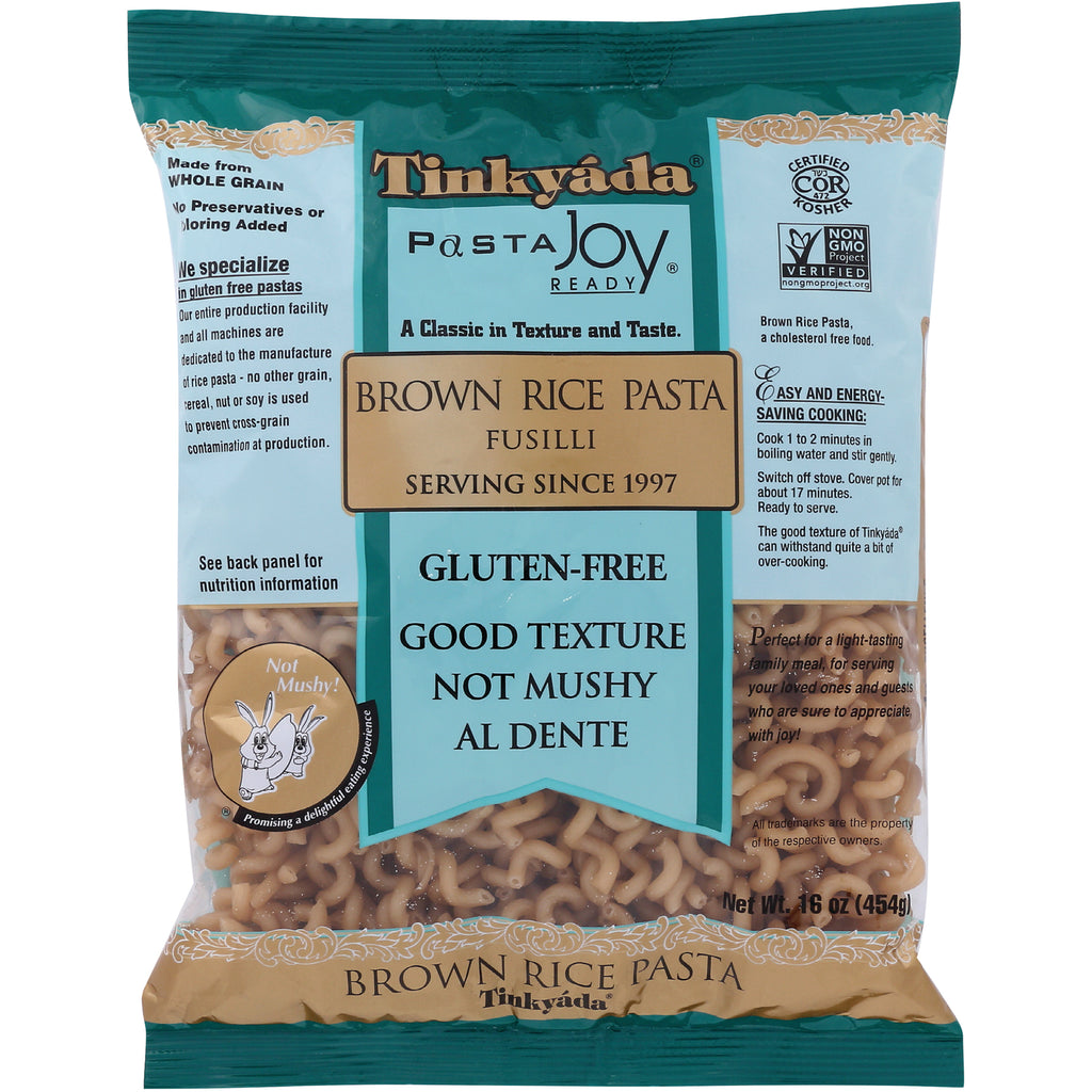 TKY007 | Tinkyada Pasta Joy Brown Rice Pasta Fusilli, gluten-free, front of package 16 oz - Thumbnail