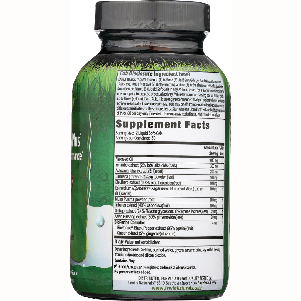 IR105 | back label with Supplement Facts panel and ingredient list on green supplement bottle - Thumbnail