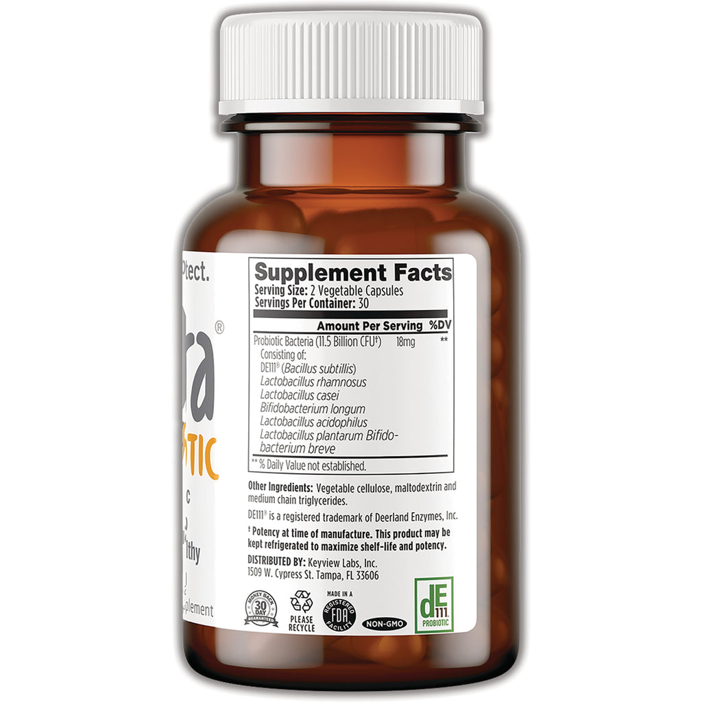 PRC011 | Back of amber supplement bottle showing Supplement Facts label and ingredients panel - Thumbnail