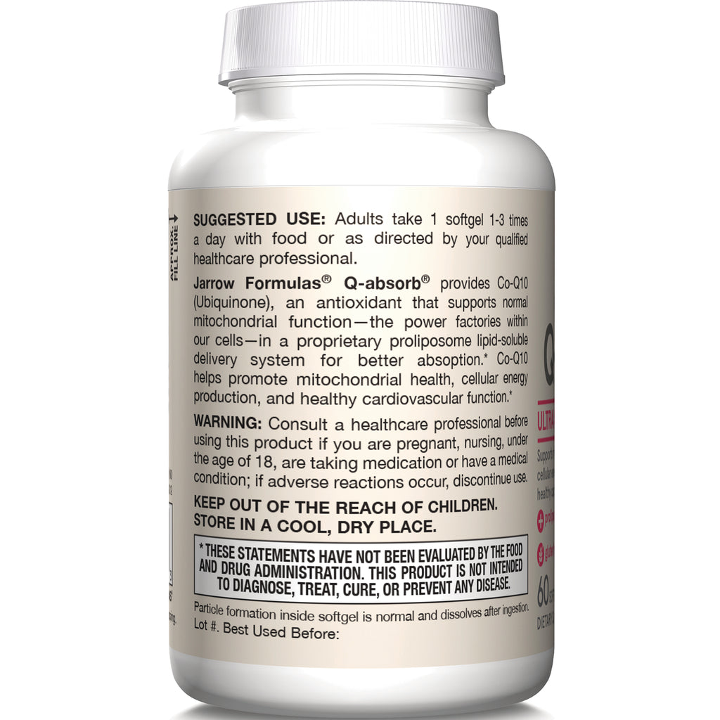 JR037 | Back label of supplement bottle showing suggested use, warnings, storage instructions, and disclaimer text - Thumbnail