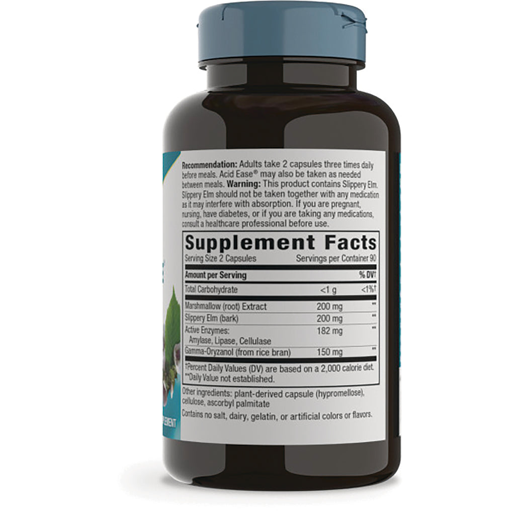 ET314 | back of brown supplement bottle showing Supplement Facts label, directions and ingredient amounts - Thumbnail