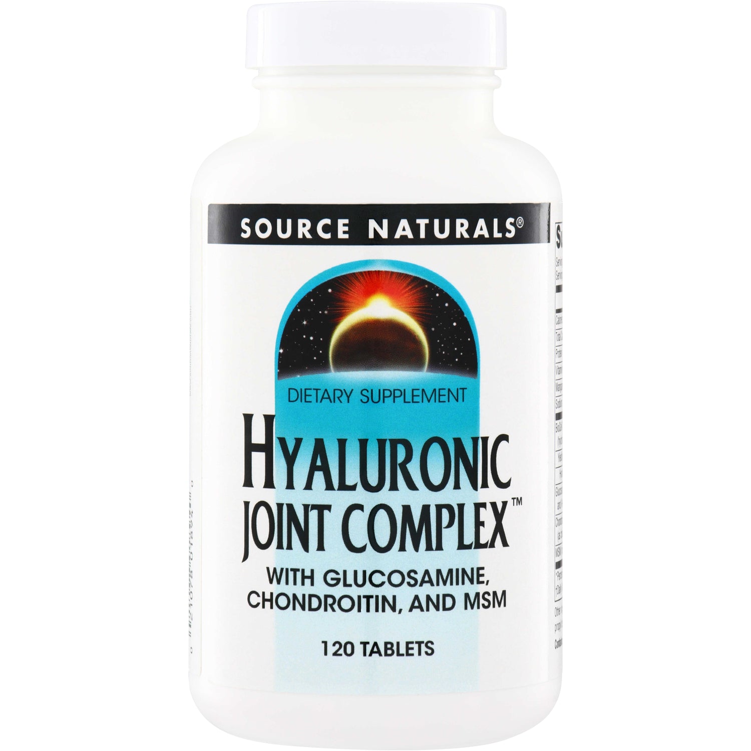 SN205 | Source Naturals Hyaluronic Joint Complex with Glucosamine, Chondroitin, and MSM, 120 tablets