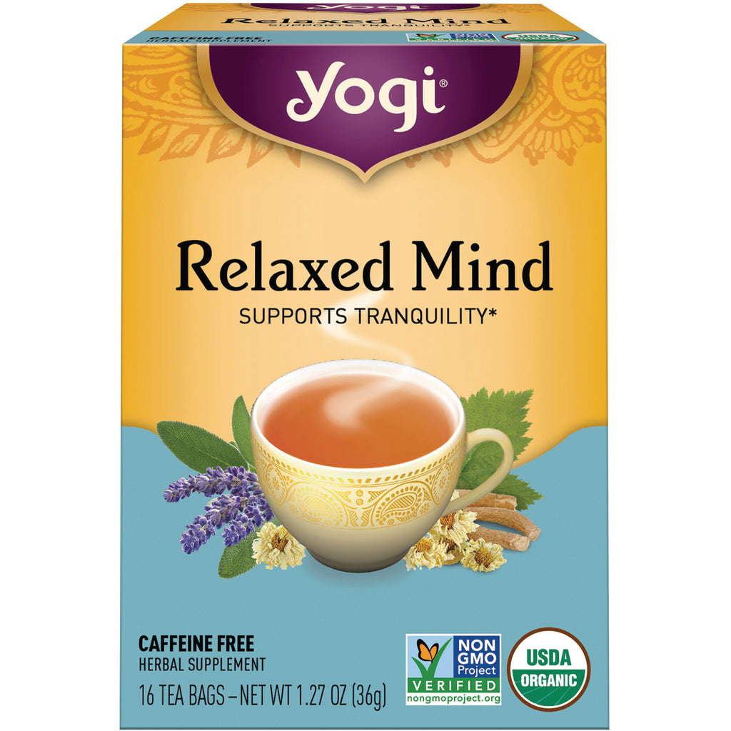 AHW036 | Yogi Relaxed Mind tea, caffeine free, 16 tea bags; USDA Organic and Non-GMO Project Verified - Thumbnail