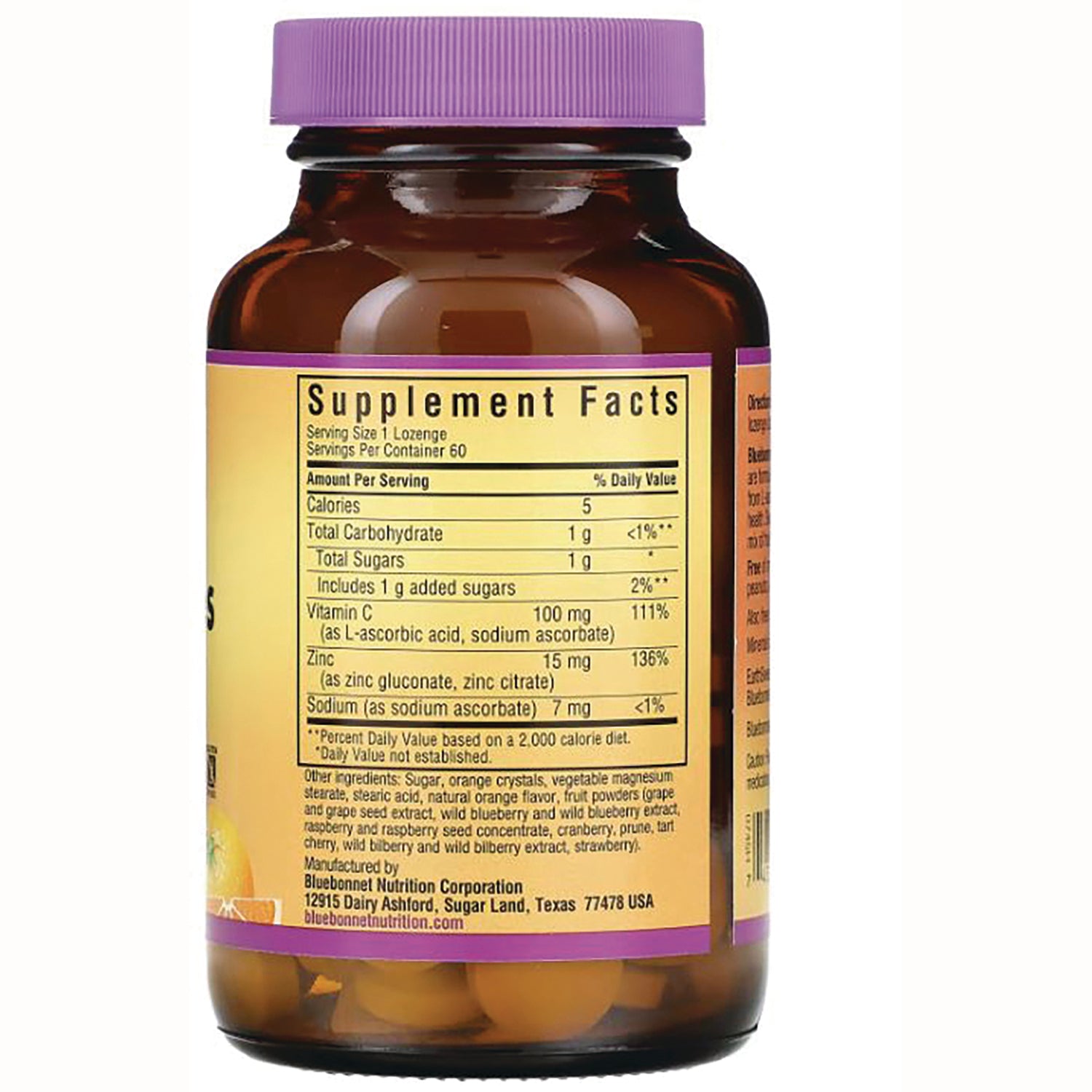 BLU077 | bottle back showing Supplement Facts panel and ingredient list