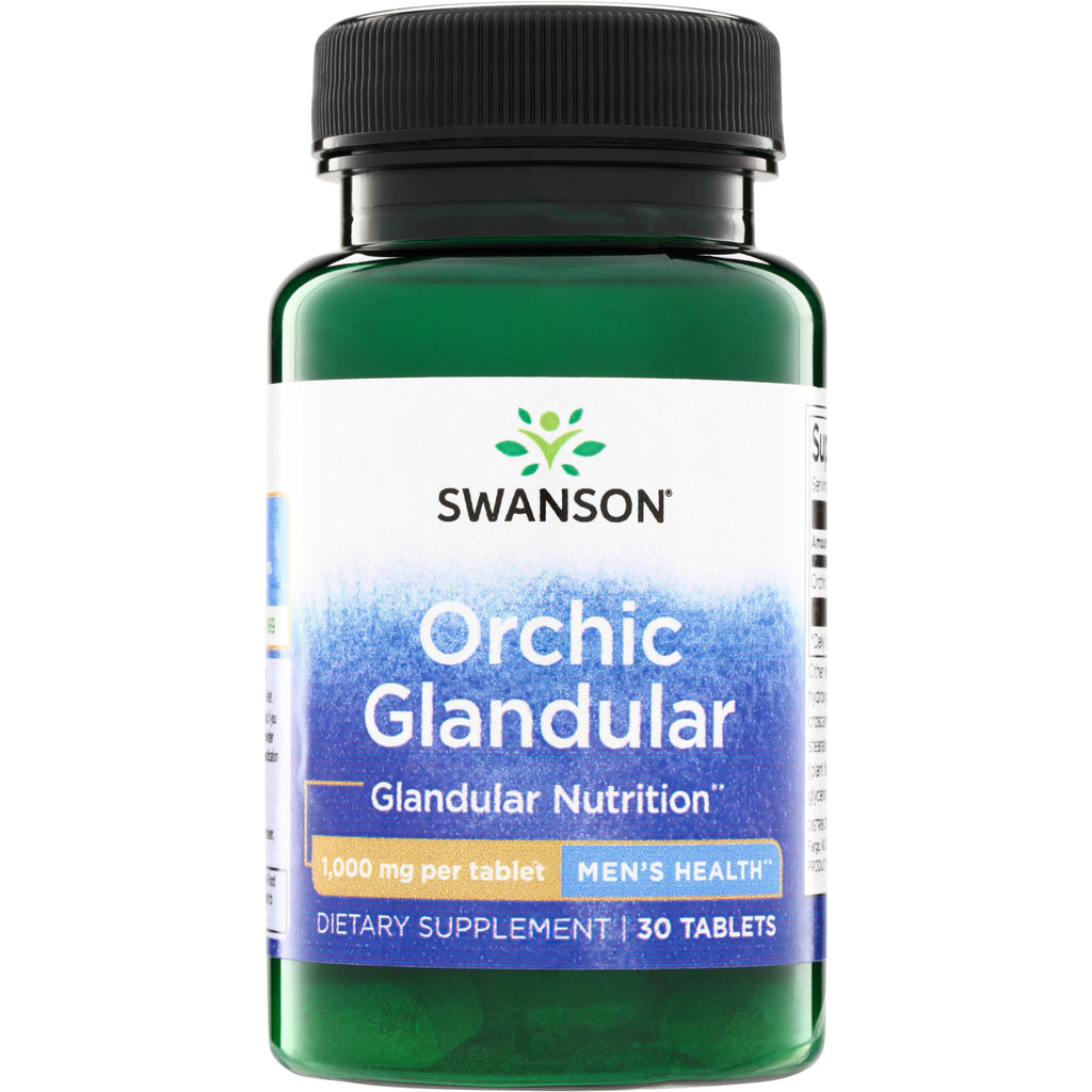SW1307 | Swanson Orchic Glandular supplement, Glandular Nutrition, 1,000 mg per tablet, Men's Health, 30 tablets - Thumbnail