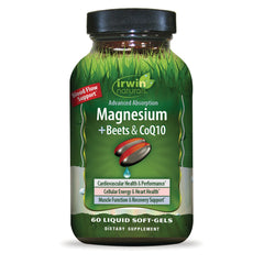 IR301 | Irwin Naturals Magnesium + Beets & CoQ10 60 liquid soft-gels bottle front label