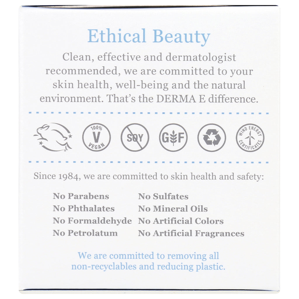 DE036 | Packaging panel titled Ethical Beauty with vegan and recyclable icons and list of no parabens sulfates phthalates - Thumbnail