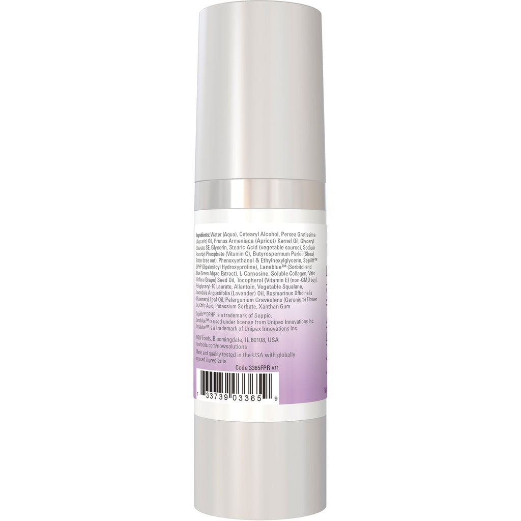 NWF517 | back label of silver cylindrical skincare pump bottle showing ingredients text and barcode - Thumbnail