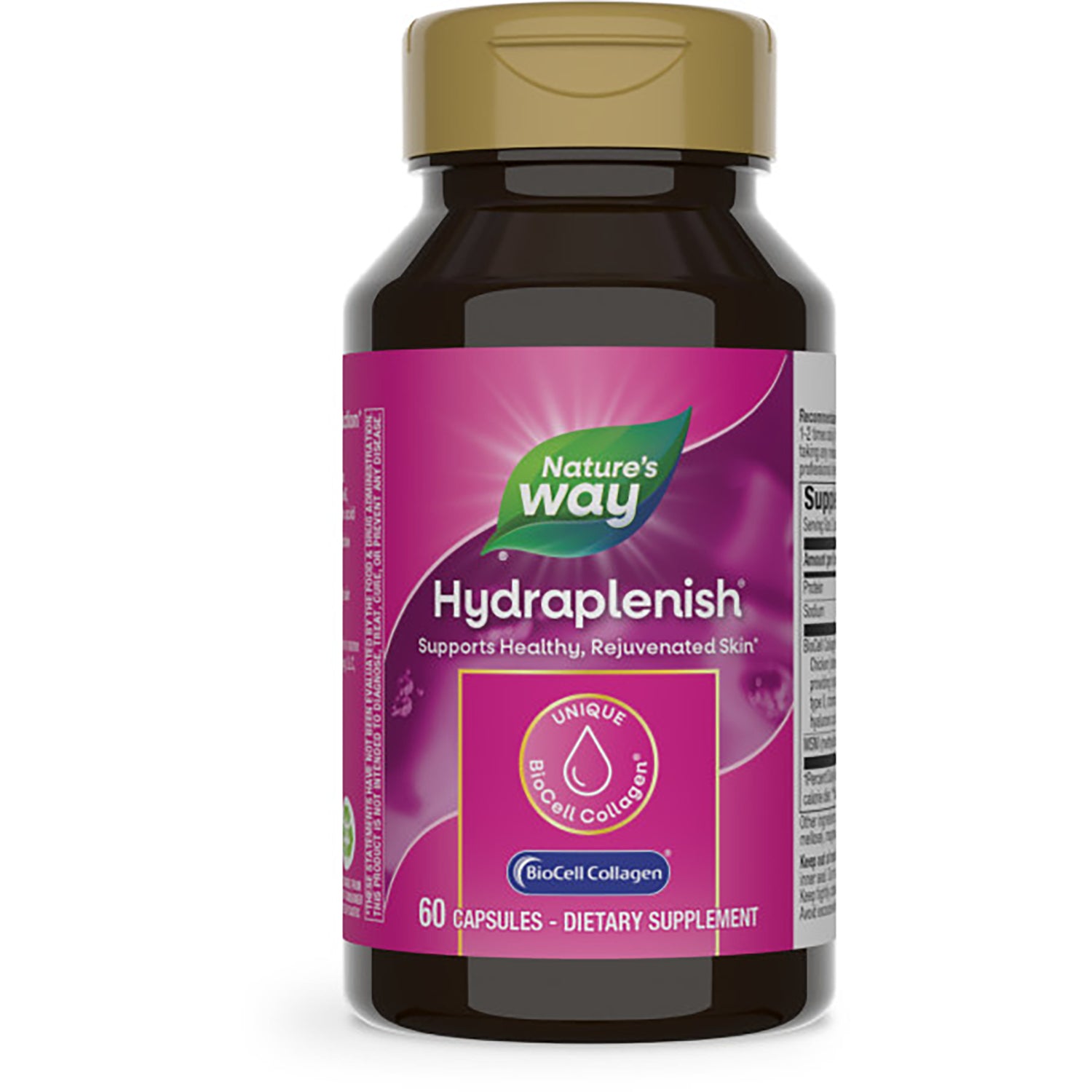 NW625 | Nature's Way Hydraplenish dietary supplement bottle front label showing 60 capsules