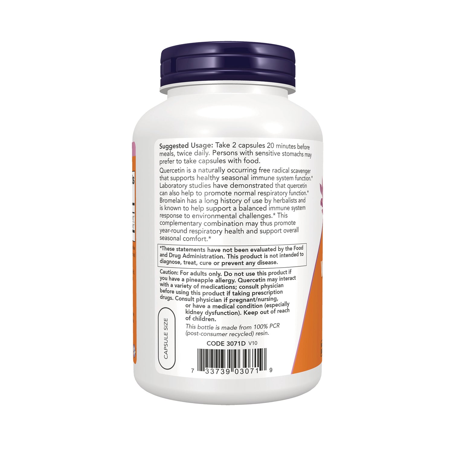 NWF907 | Back label showing Suggested Usage, caution statements, and barcode