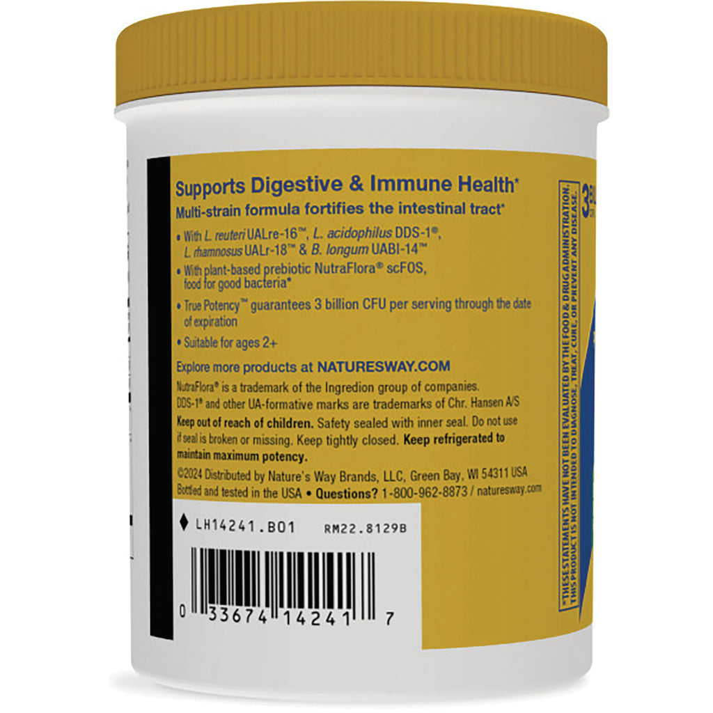 NW835 | back label of white supplement jar reading Supports Digestive & Immune Health with small text and barcode - Thumbnail