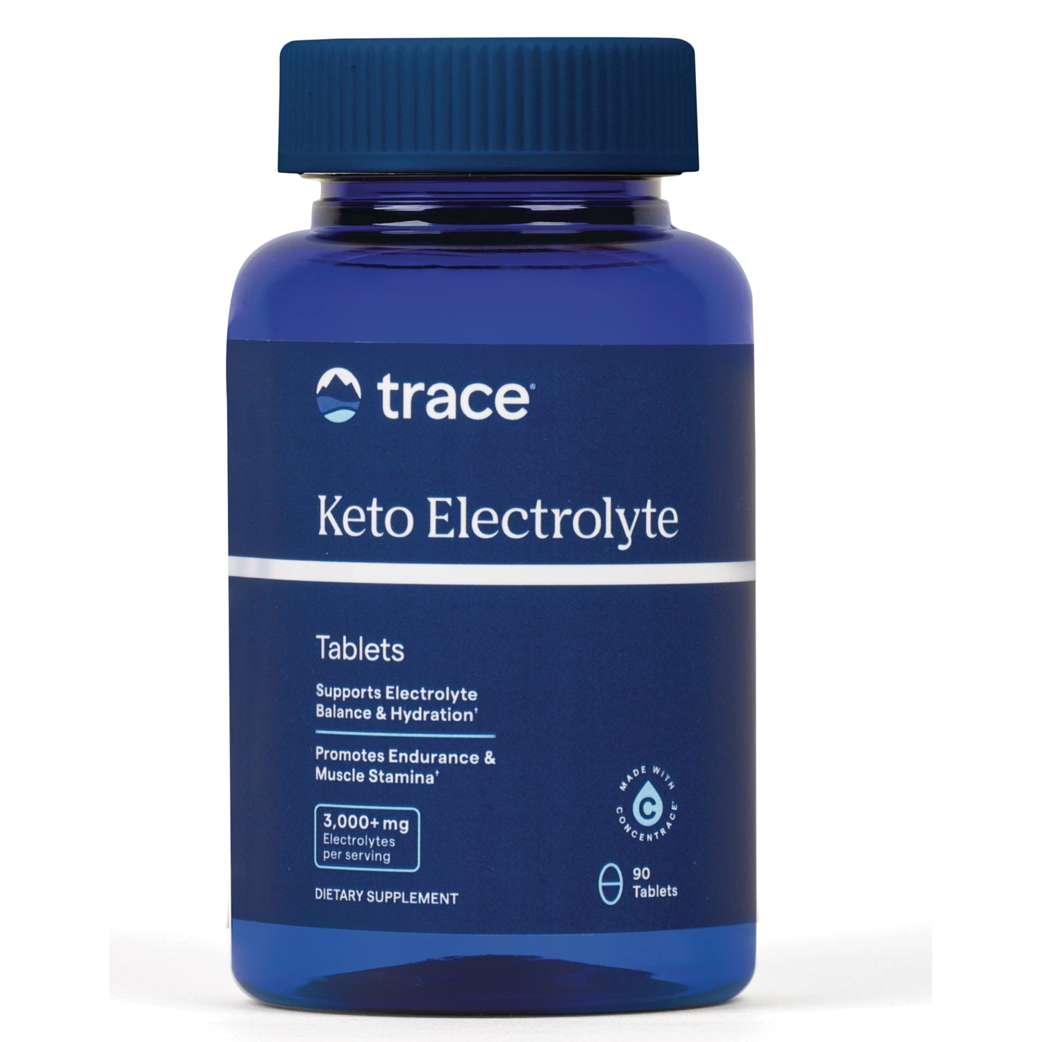 TM103 | trace Keto Electrolyte Tablets bottle, 90 tablets, 3,000+ mg electrolytes per serving