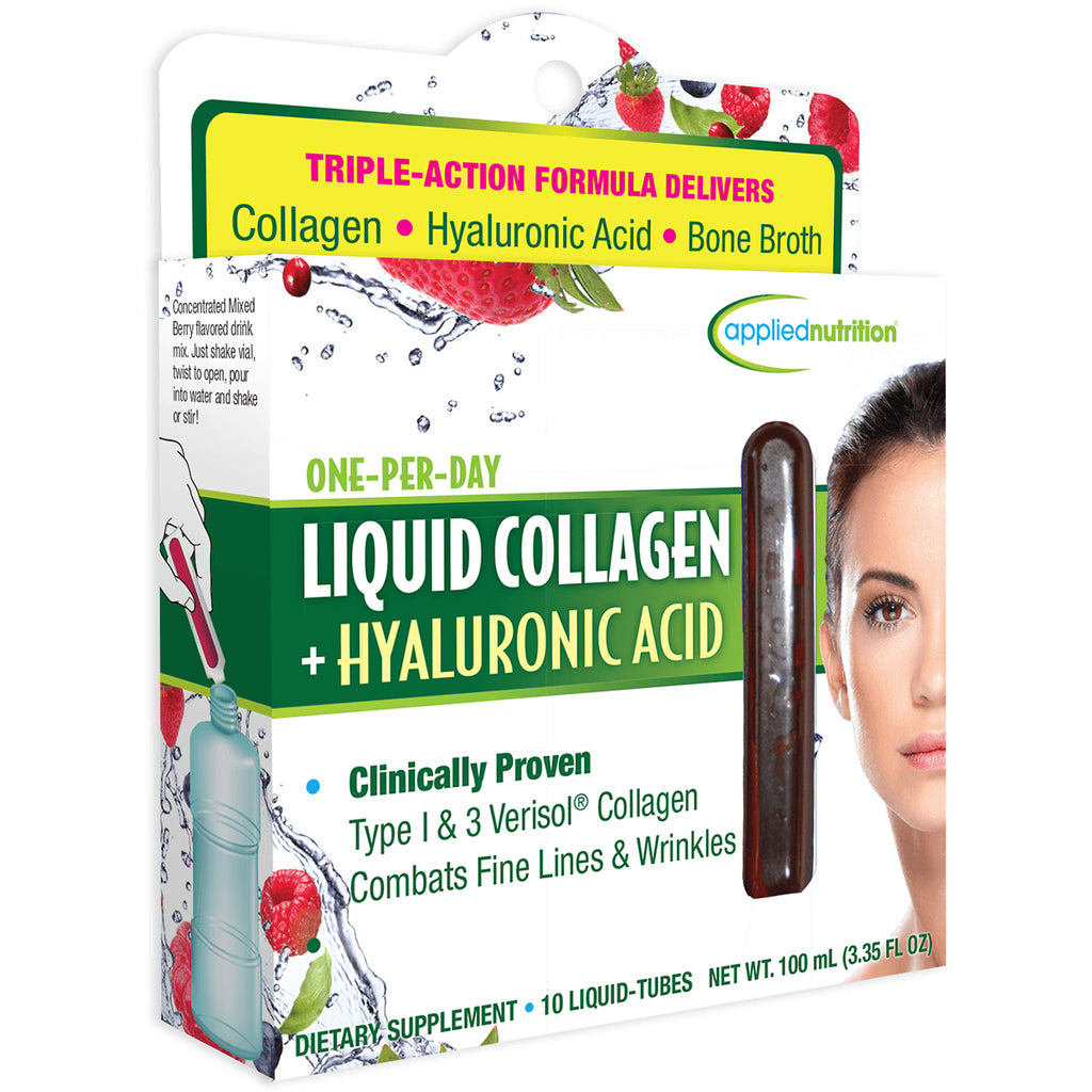 APT014 | Applied Nutrition One-Per-Day Liquid Collagen + Hyaluronic Acid, 10 liquid tubes, berry flavor - Thumbnail