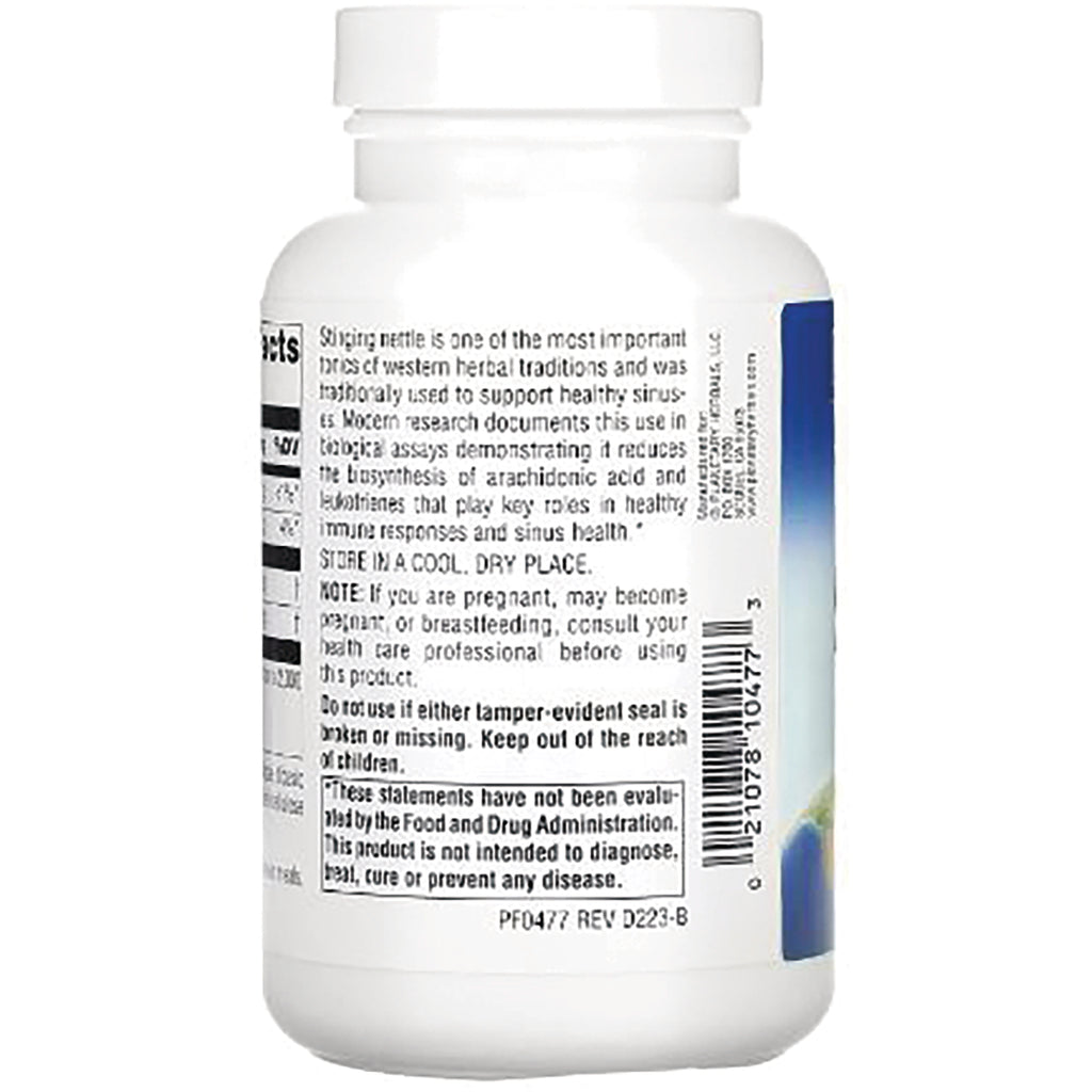 PF052 | back label of white supplement bottle showing ingredients, warnings and barcode - Thumbnail