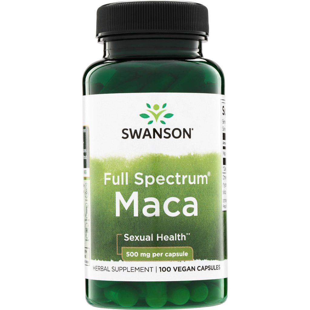 SW961 | Swanson Full Spectrum Maca, 500 mg per capsule, herbal supplement, 100 vegan capsules, Sexual Health - Thumbnail
