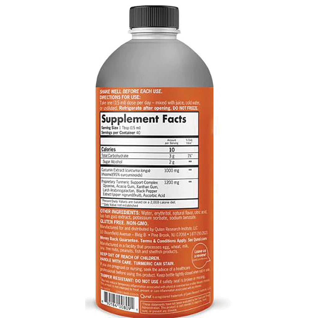 QNL008 | Back of orange supplement bottle showing Supplement Facts nutrition label and ingredients - Thumbnail