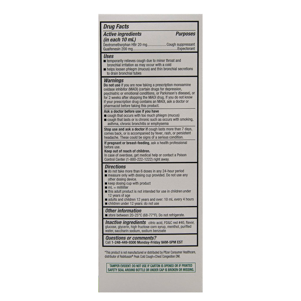 QCH021 | back panel showing Drug Facts, warnings, directions, inactive ingredients and contact information - Thumbnail