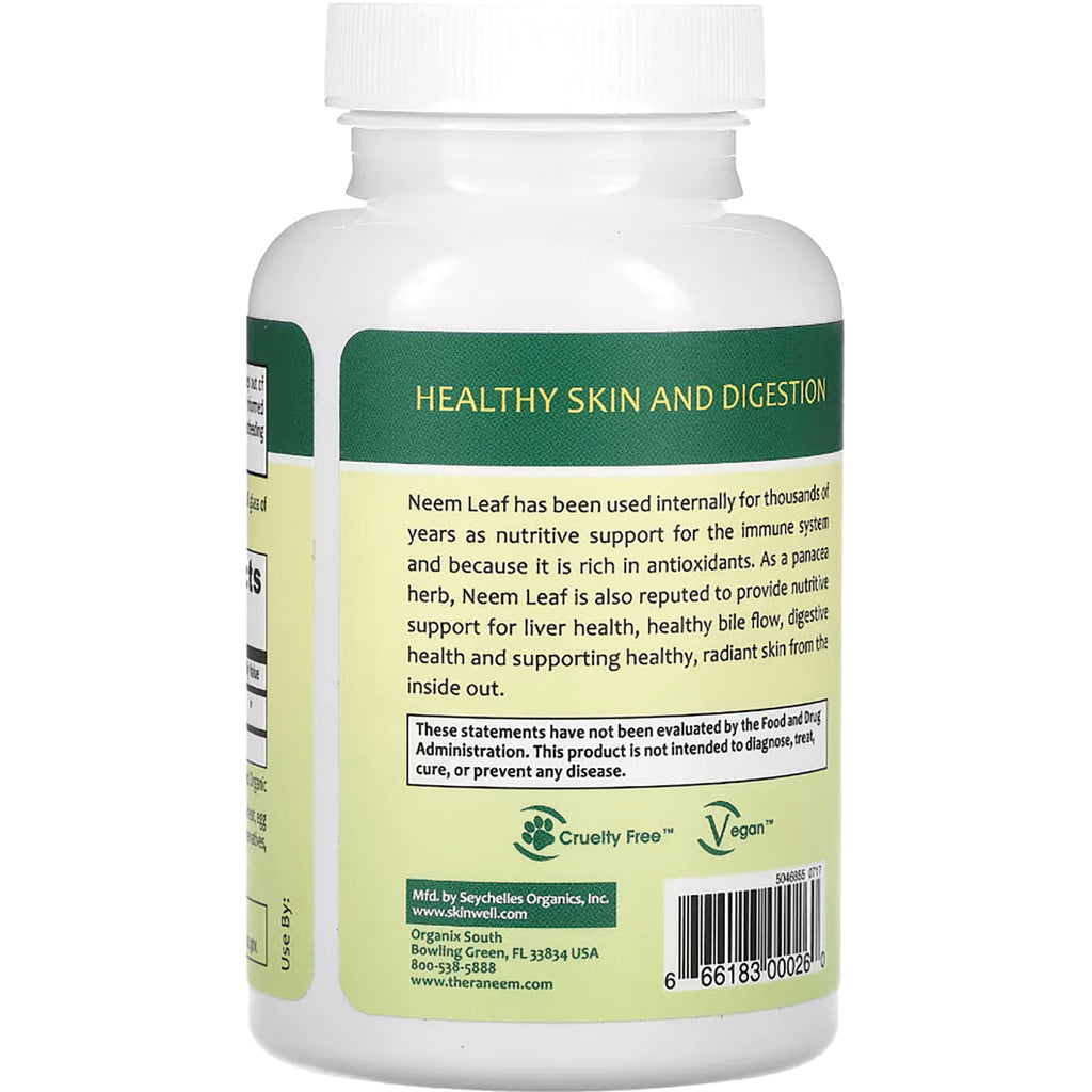 OGX017 | Back label of white supplement bottle showing heading Healthy Skin and Digestion, product description, cruelty free and vegan icons and barcode - Thumbnail