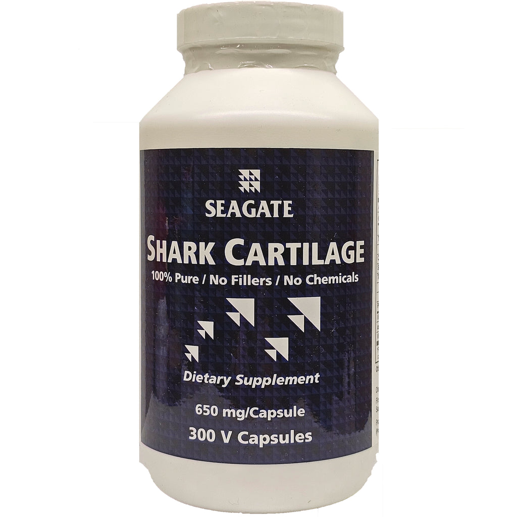 SEG009 | Seagate Shark Cartilage dietary supplement bottle labeled 650 mg per capsule 300 V capsules - Thumbnail