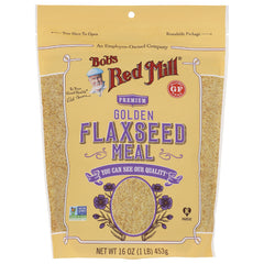 BOB264 | Bob's Red Mill premium golden flaxseed meal front packaging with clear window showing product
