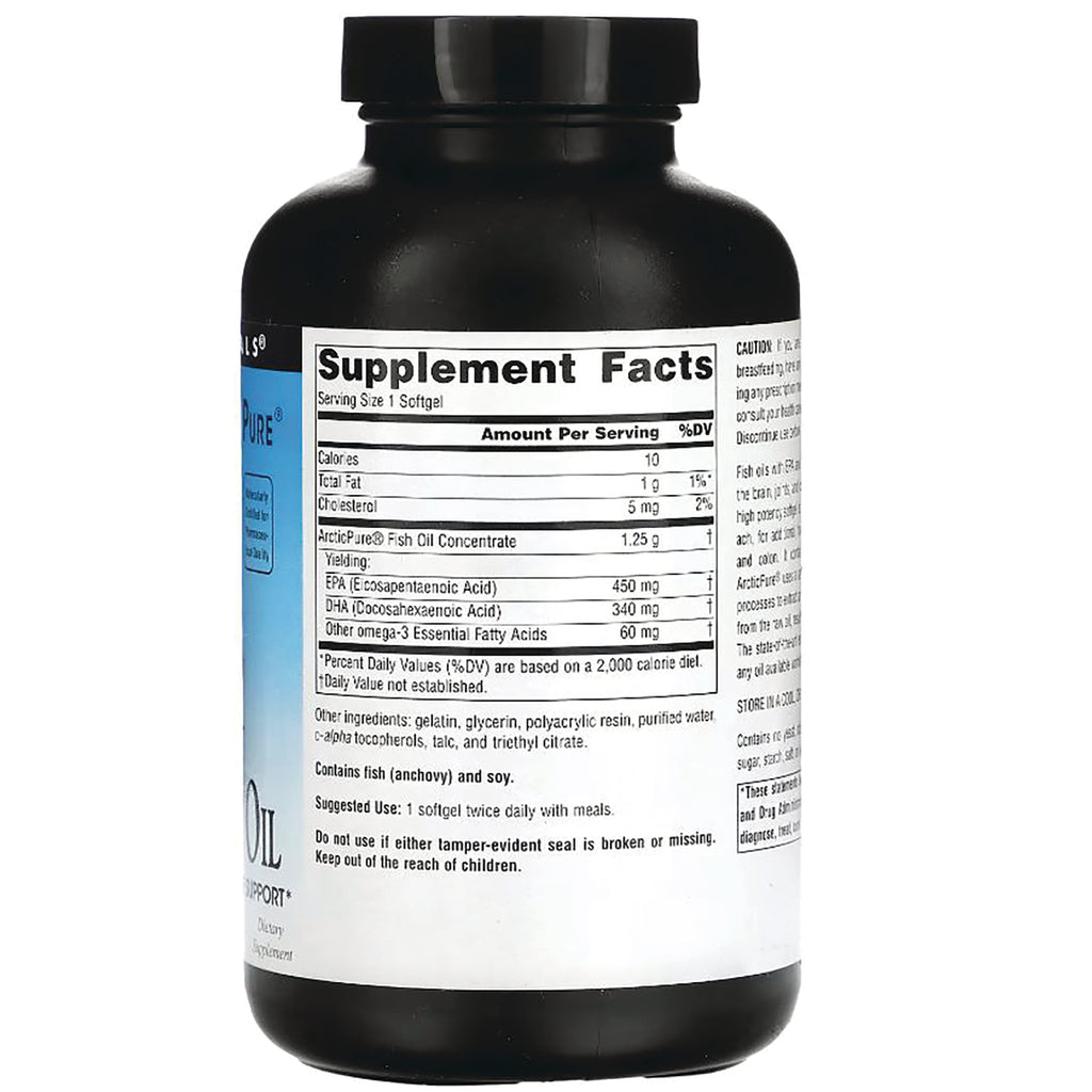 SN379 | Back label showing Supplement Facts panel for fish oil softgels - Thumbnail