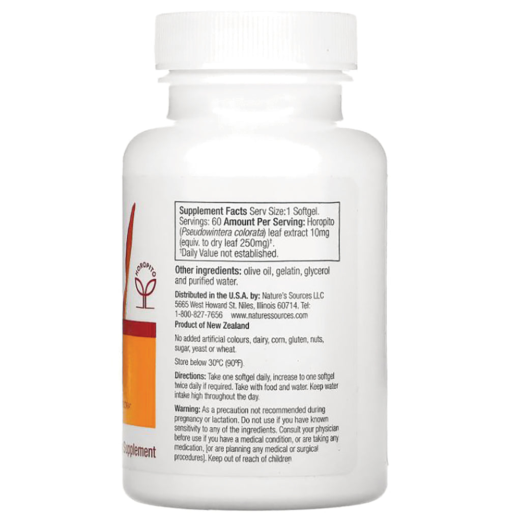 NAS004 | Back of white supplement bottle showing Supplement Facts panel, ingredients and directions - Thumbnail