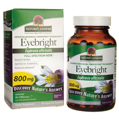 NAT158 | Nature's Answer Eyebright herbal supplement box and bottle 800 mg 90 vegetarian capsules