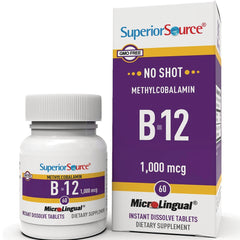 SUS005 | Superior Source MicroLingual B-12 methylcobalamin, 1,000 mcg, 60 instant dissolve tablets