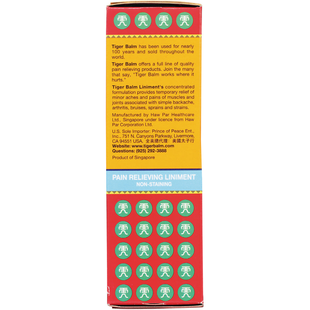 PPC009 | Tiger Balm back panel showing product description and PAIN RELIEVING LINIMENT NON-STAINING text - Thumbnail