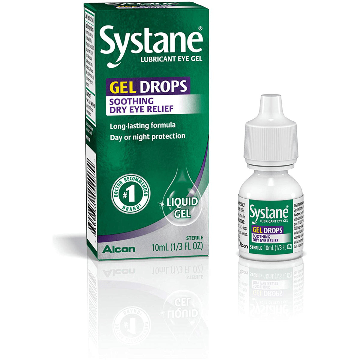 ACN014 | Systane Lubricant Eye Gel Gel Drops for soothing dry eye relief, 10 mL box and bottle