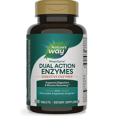 ET255 | Nature's Way Dual Action Enzymes bottle front showing label and 200 tablets dietary supplement