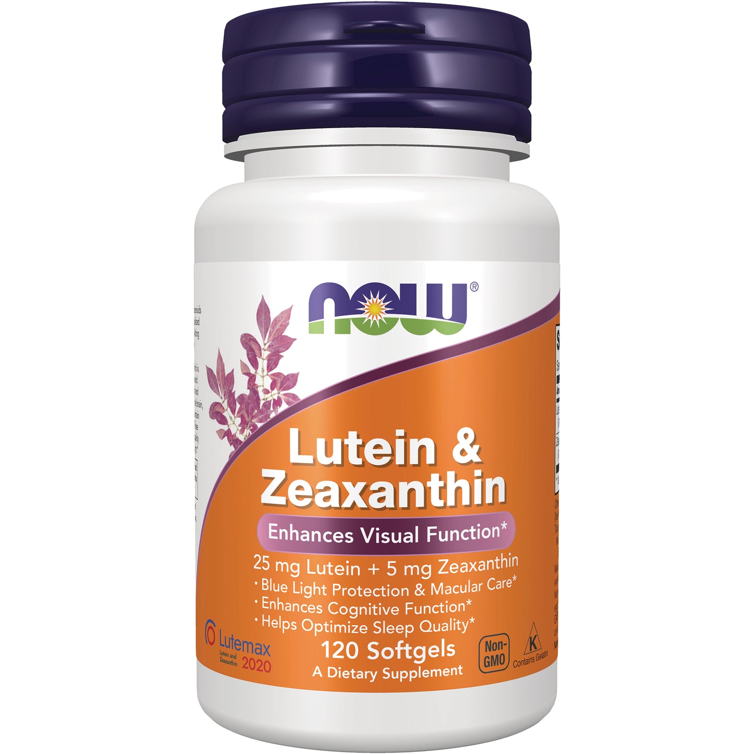 NWF1449 | NOW Lutein & Zeaxanthin 120 softgels white bottle with orange label