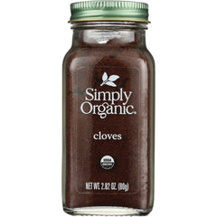 SMP063 | Simply Organic Cloves, USDA Organic, 2.82 oz spice jar front label