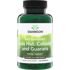 SW1134 | Swanson Full Spectrum Kola Nut, Catuaba and Guarana, Energy Support, 90 capsules