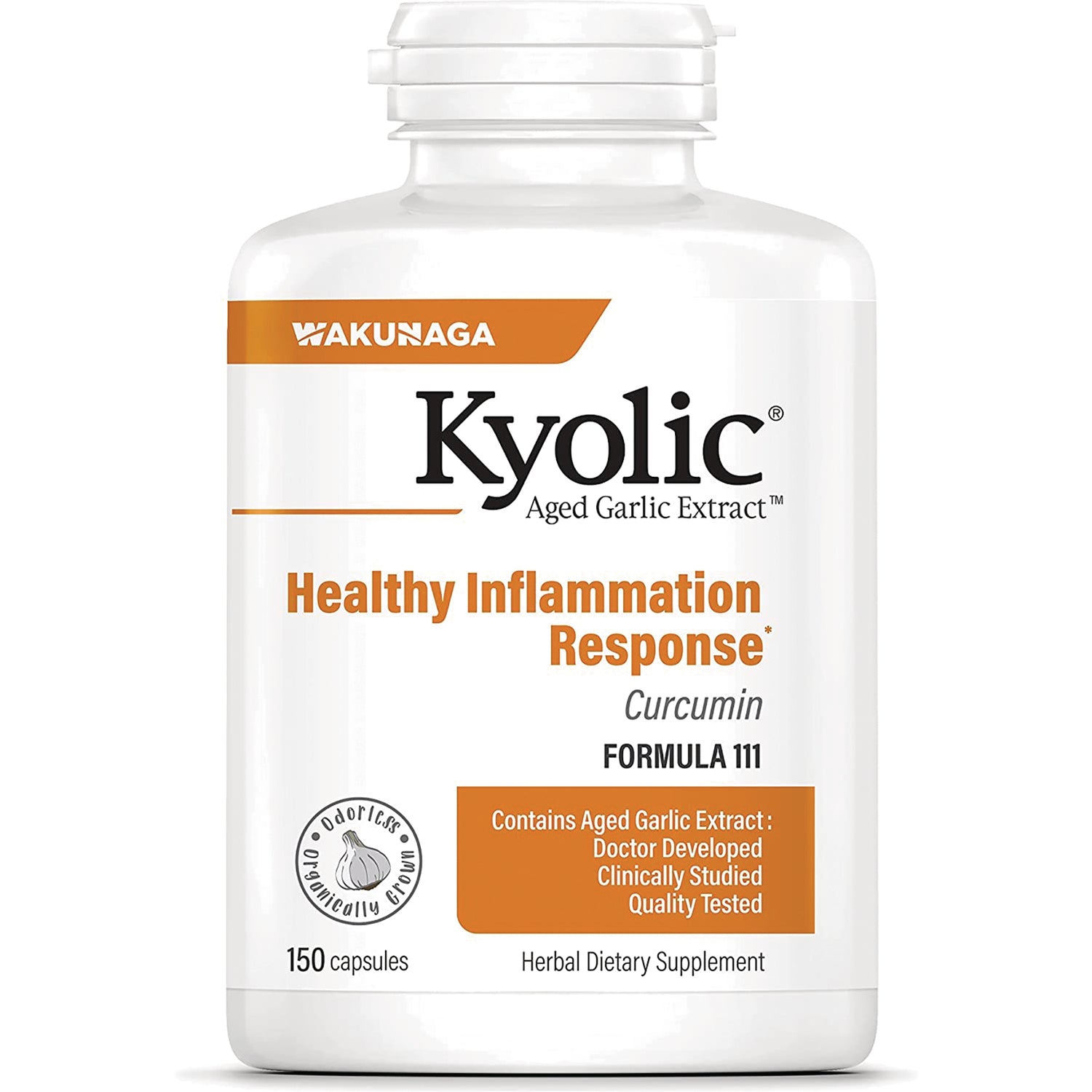 KY141 | Kyolic Aged Garlic Extract Healthy Inflammation Response Curcumin bottle, 150 capsules