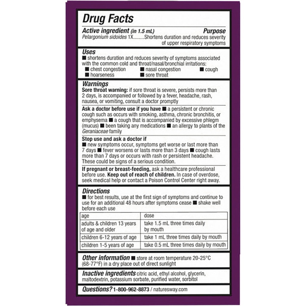 NW582 | back label showing Drug Facts with uses, warnings, directions, and inactive ingredients on purple-bordered packaging - Thumbnail
