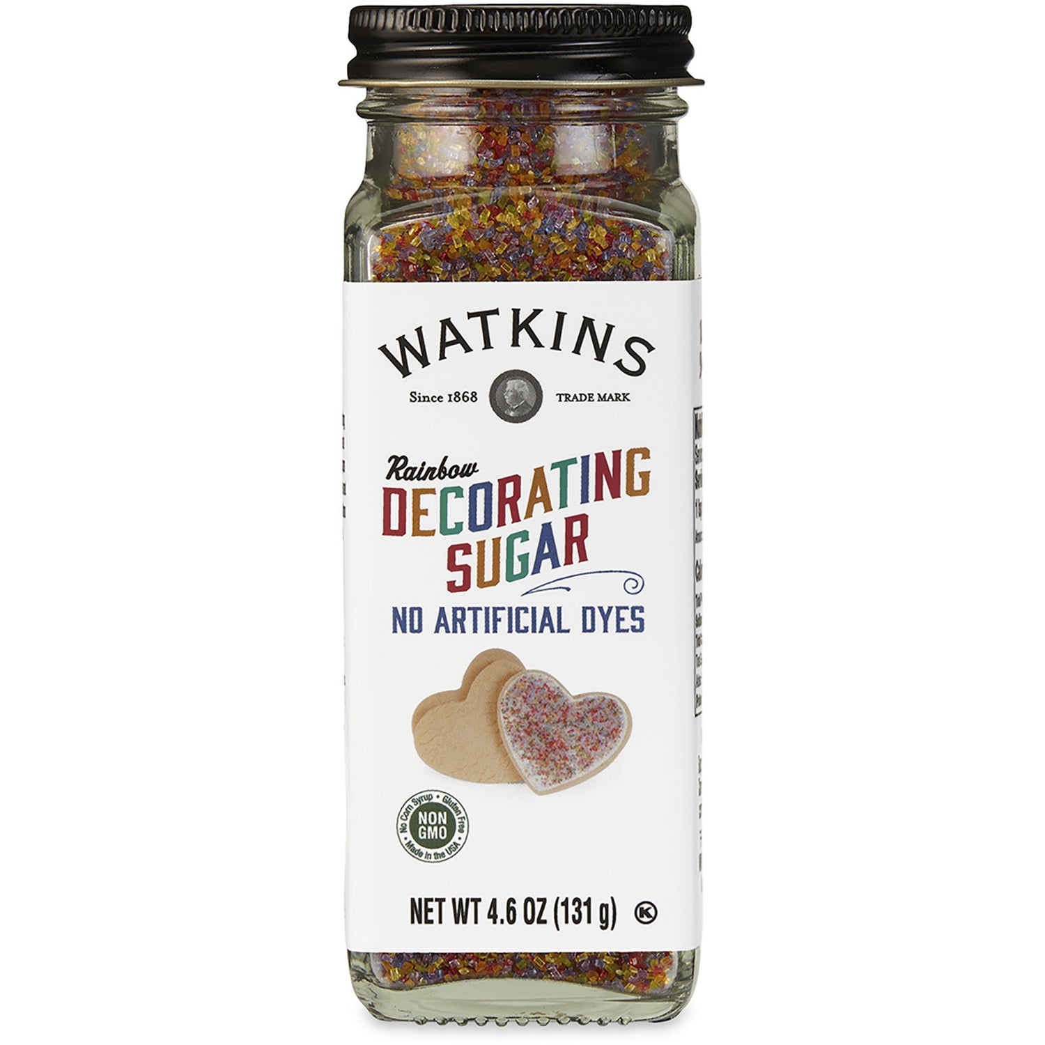 WTK021 | Watkins Rainbow Decorating Sugar, no artificial dyes, 4.6 oz