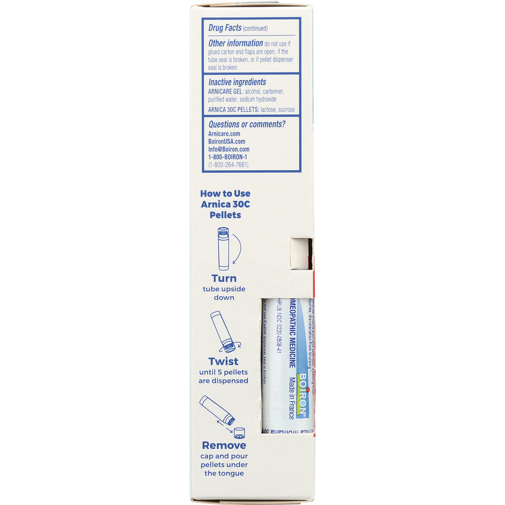 BRN006 | back panel showing How to Use Arnica 30C Pellets instructions and inactive ingredients - Thumbnail