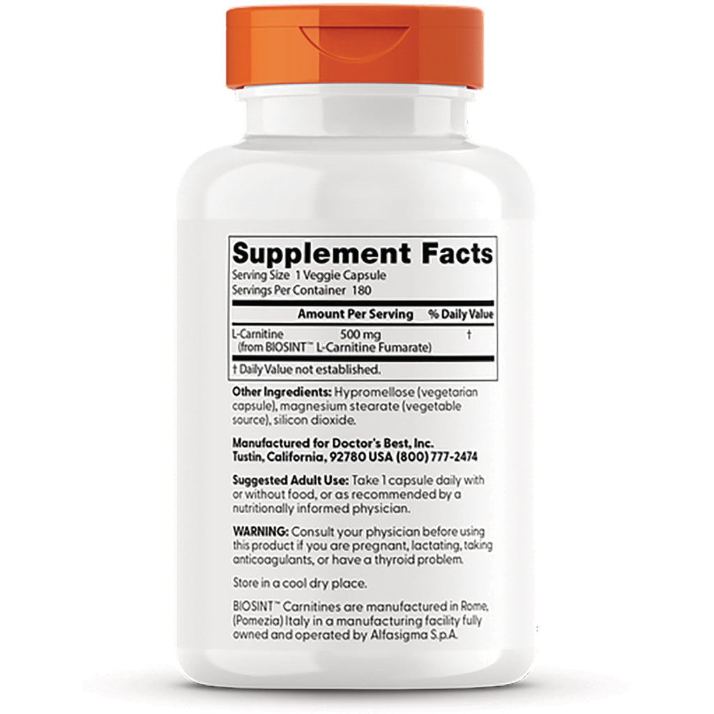 White supplement bottle back showing Supplement Facts panel, ingredient list, suggested use and warning text - Thumbnail