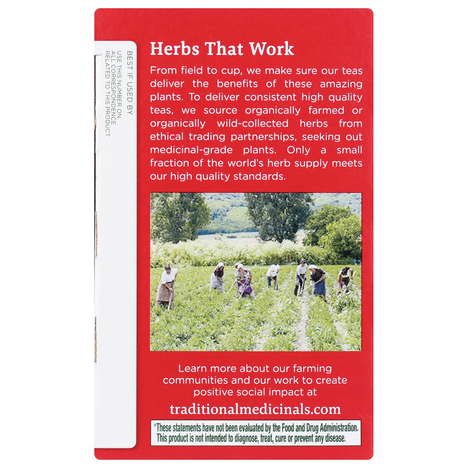 TMD022 | Herbs That Work panel with farming photo and traditionalmedicinals.com