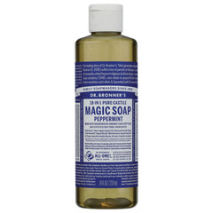 DRB009 | Dr. Bronner's 8 fl oz MAGIC SOAP Peppermint bottle front label