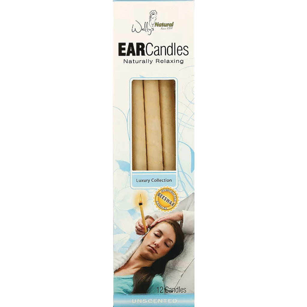 WLY002 | Wally's Natural Ear Candles box front, Luxury Collection, unscented, 12 candles, beeswax - Thumbnail