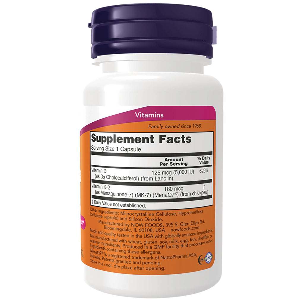 NWF1376 | Back label showing Supplement Facts panel for vitamins, serving size 1 capsule and ingredient details - Thumbnail