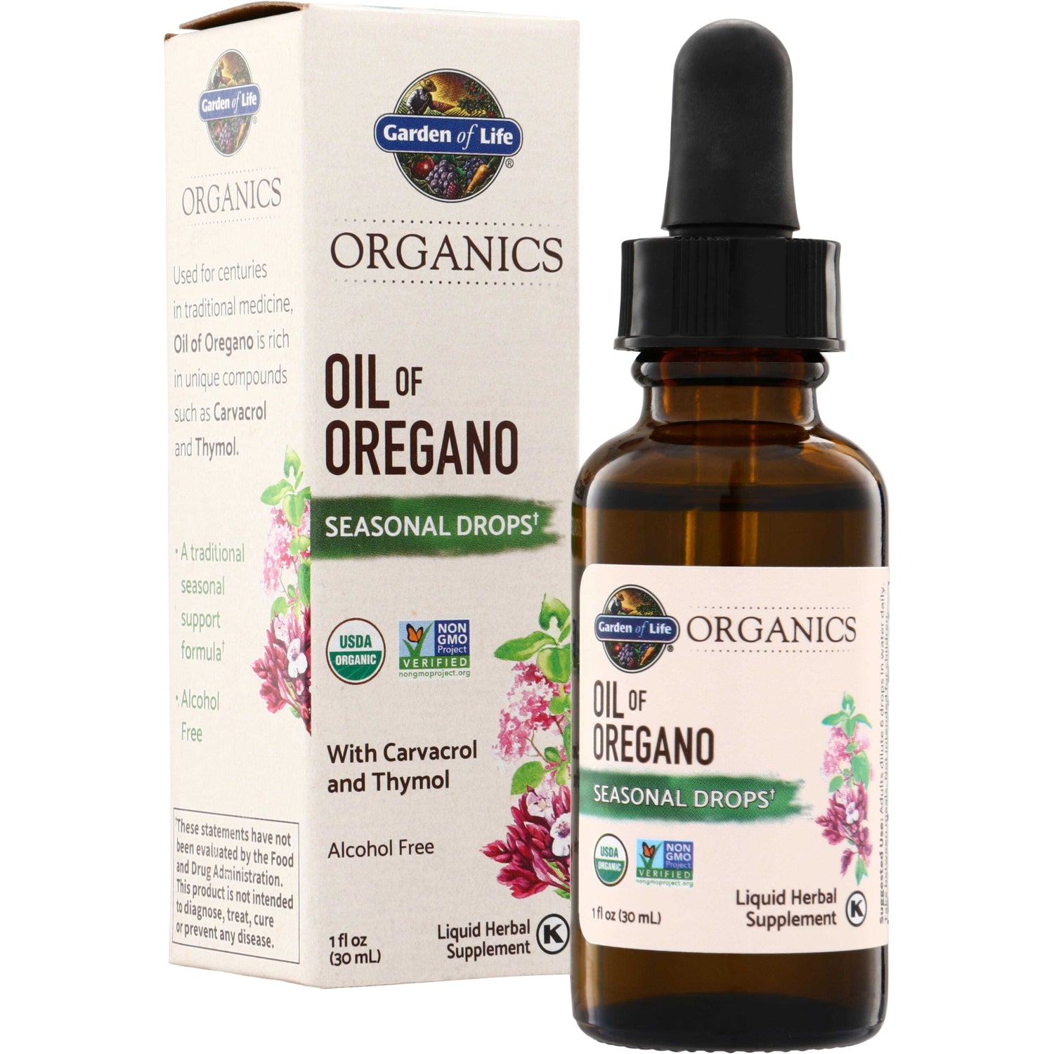 GLF261 | Garden of Life Organics Oil of Oregano Seasonal Drops, liquid herbal supplement, 1 fl oz